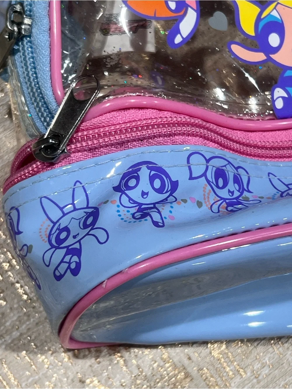 Vintage Cartoon Network Powerpuff Girls Mini Backpack Blue/Pink Zip Adjustable S